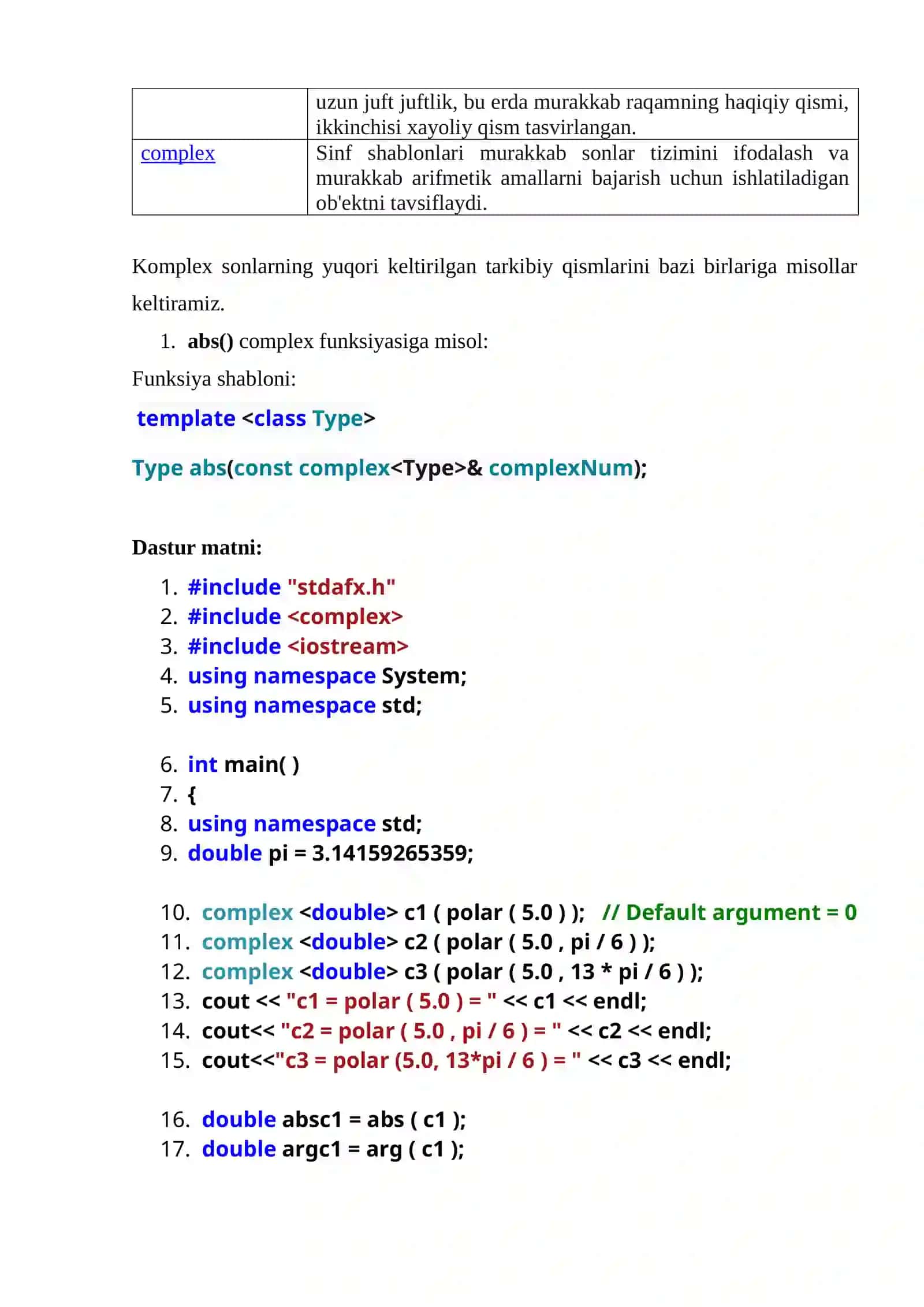 Complex sonlar haqida 3