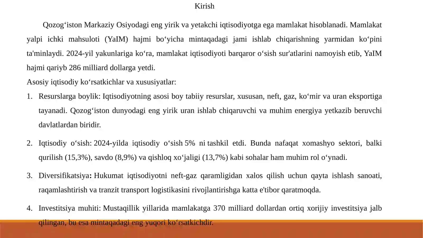Qozog’iston Respublikasiga iqtisodiy geografik tavsif 3