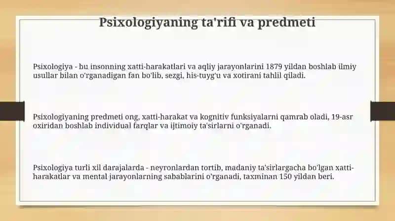 Psixologiya fanini zamonaviy zamonaviy fanlar kesimida tutgan urni 3