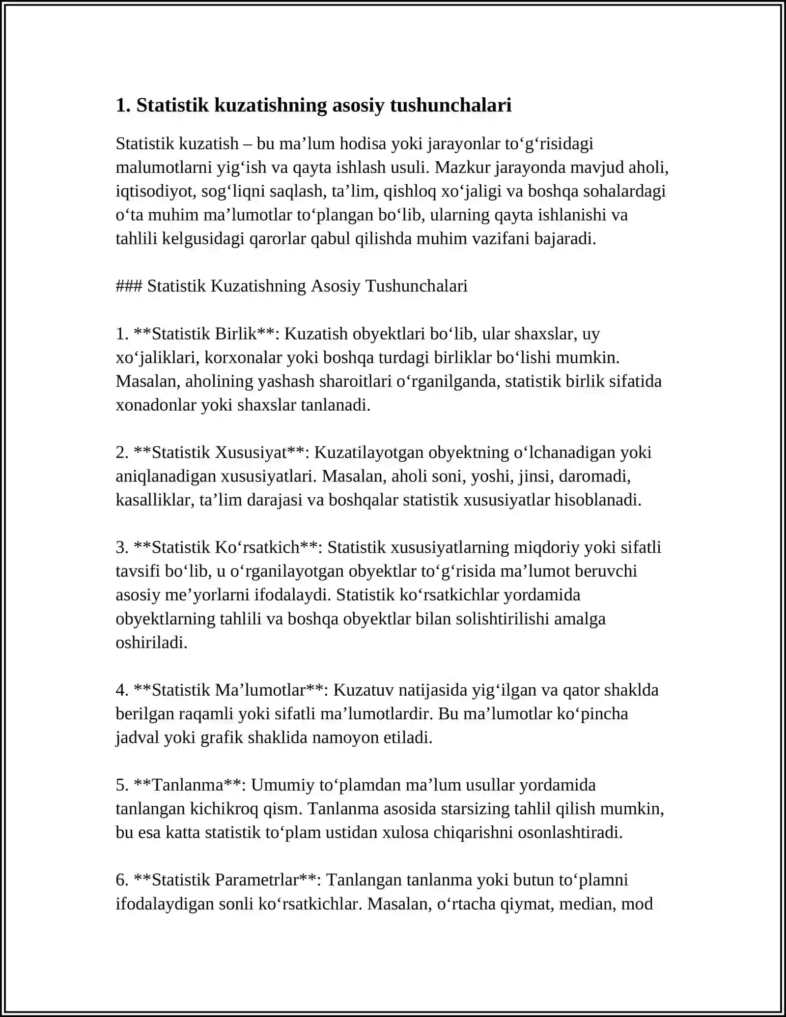 STATISTIK KUZATISH DASTURINI TUZISH MASALALARI 3