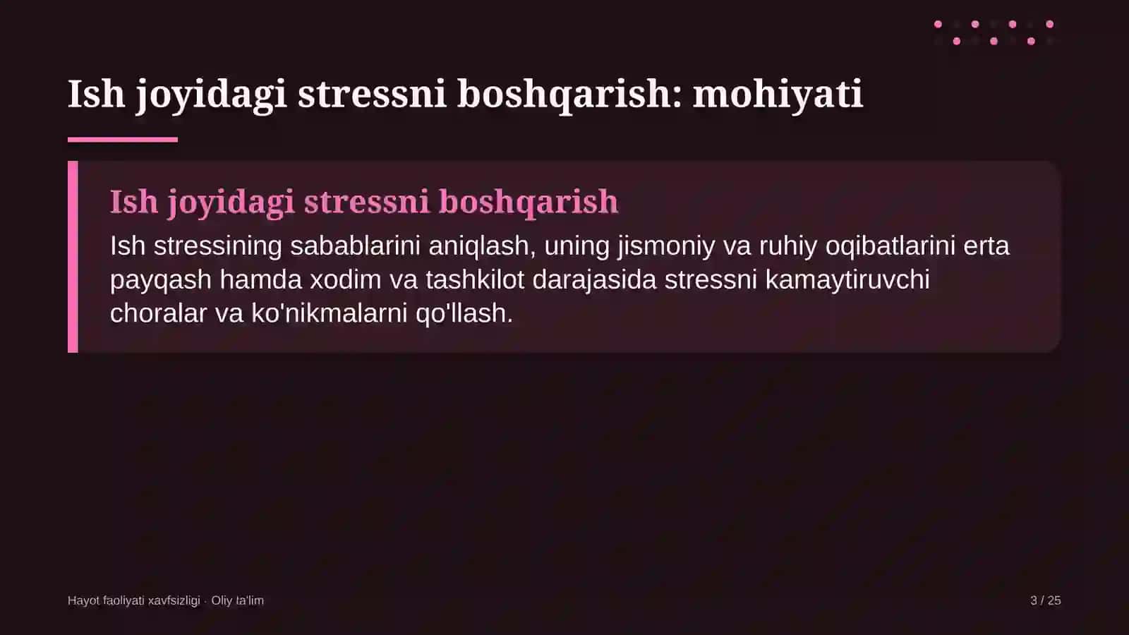 Kafelarda ish joyidagi stressni boshqarish 3