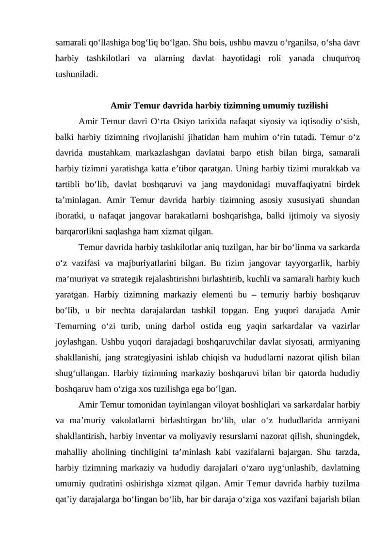 Amir Temur davrida harbiy unvonlar 3
