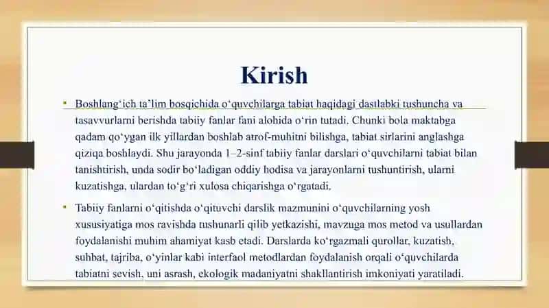 Tabiiy fanlar darslarini o'qitish metodi 3