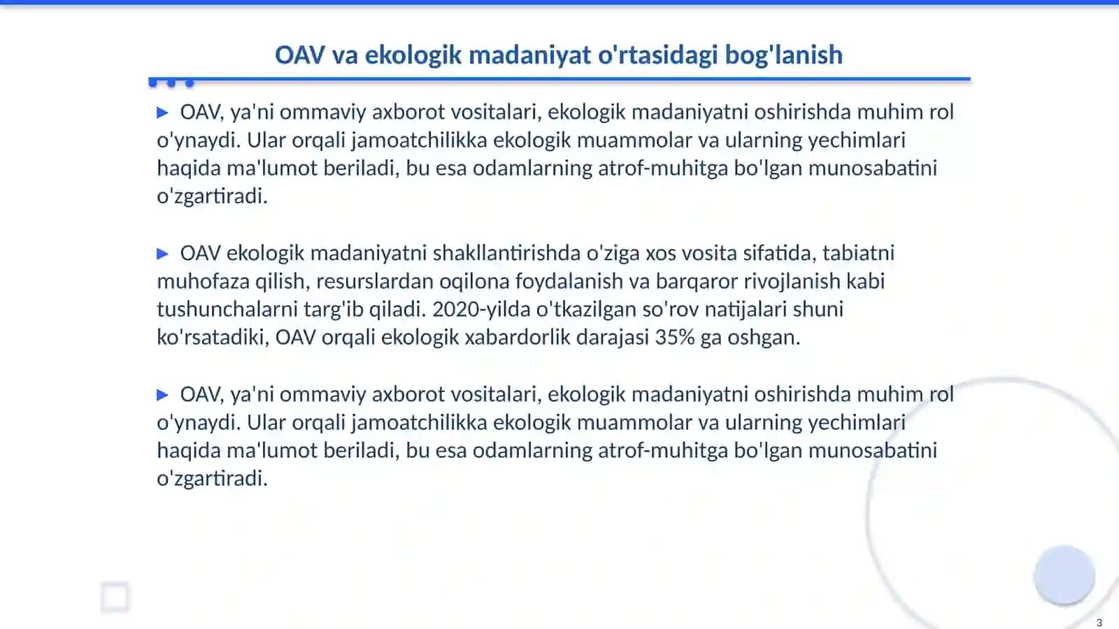 Ekologik madaniyatni oshirishda OAVning roli 3