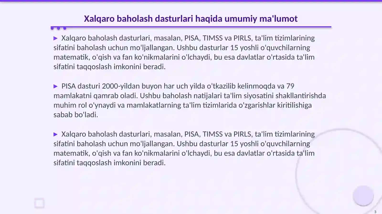 Xalqaro baholash dasturlari. Rivojlangan xorijiy davlatlarning ta’lim tizimi (Yaponiya va Koreya) 3
