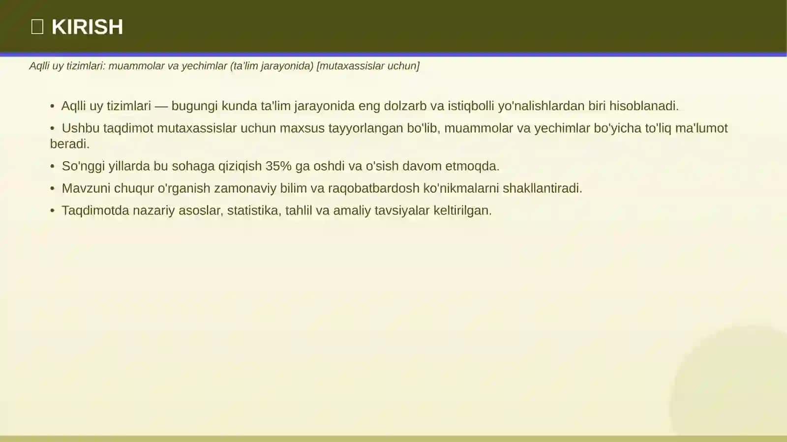 Aqlli uy tizimlari: muammolar va yechimlar (ta'lim jarayonida) [mutaxassislar uchun] 3