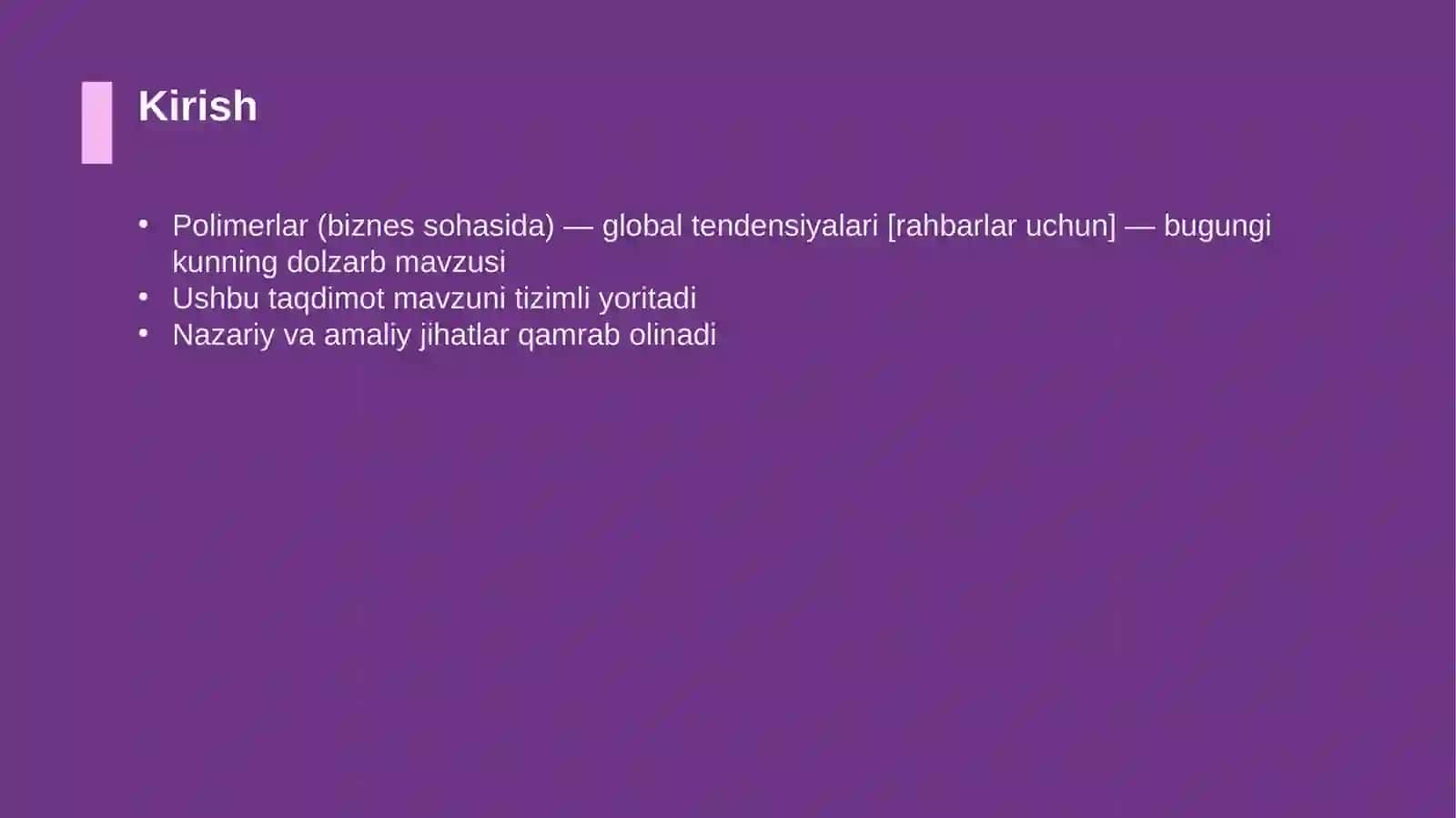 Polimerlar (biznes sohasida) — global tendensiyalari [rahbarlar uchun] 3