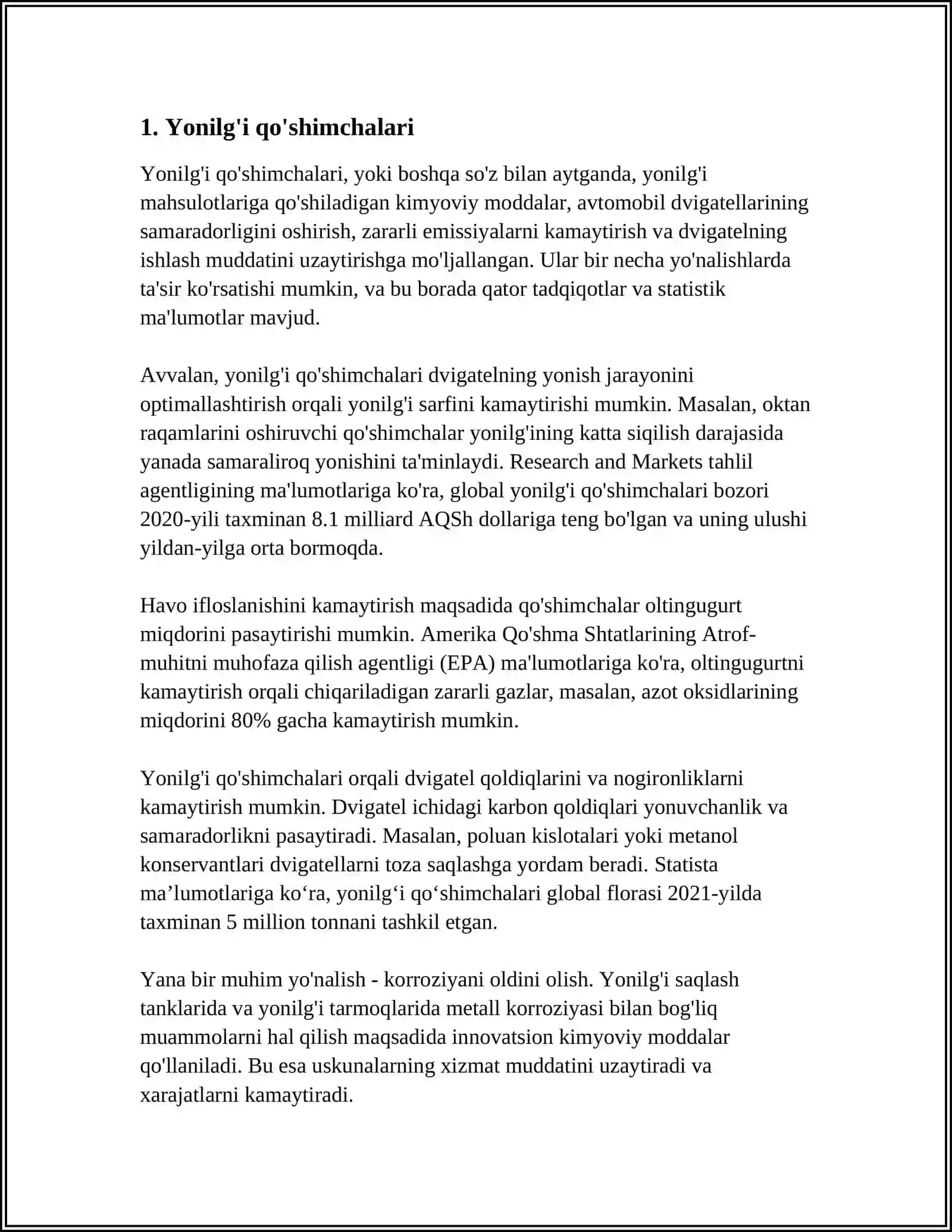 TRANSPORT VOSITALARIDA ISHLATILATILADIGAN KIMYOVIY BIRIKMALAR. ÔZBEK KIMYOGARLARI. ULARNING YURUQLARI 3