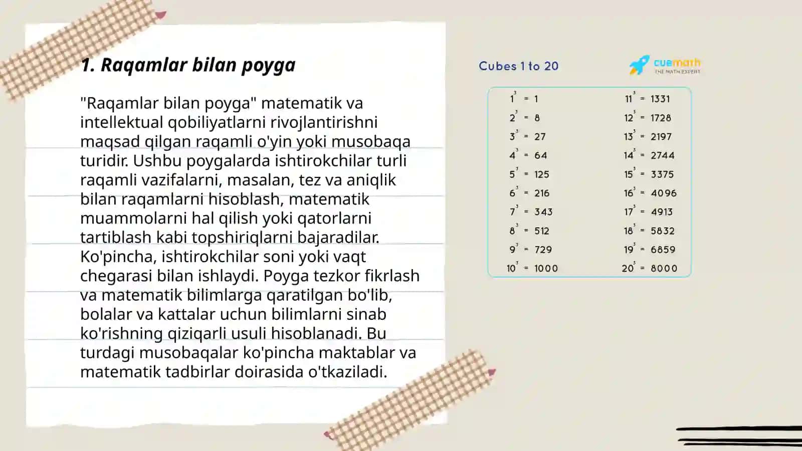 Sinflarda matematikadan tashqari ishlar 3