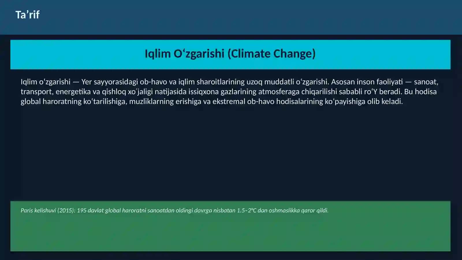 Iqlim Oʻzgarishi va Global Isish 3