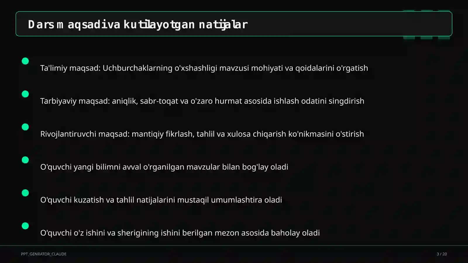 Uchburchaklarning o'xshashligi (8-sinf) 3