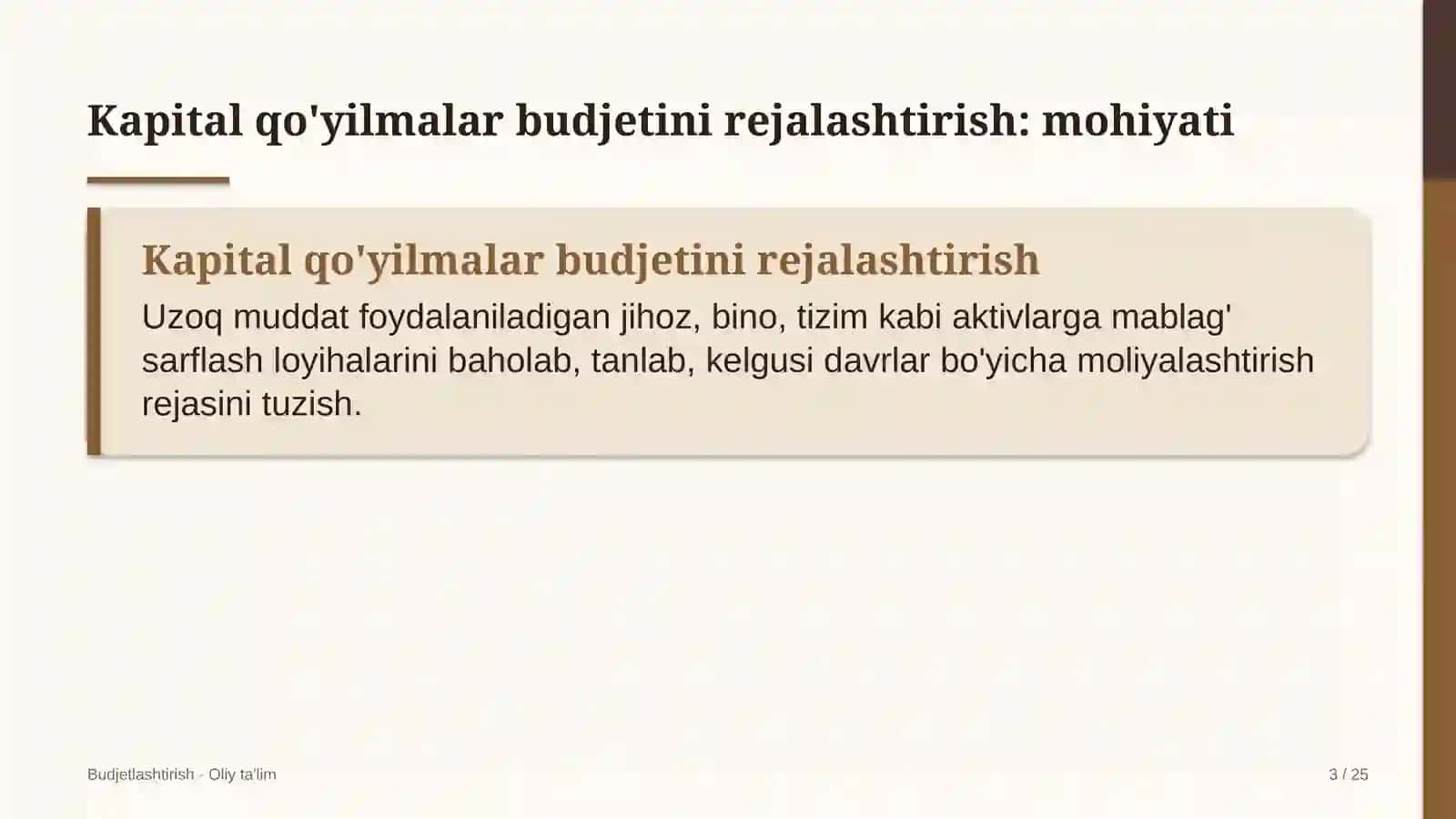 gidroelektr stansiyalarida kapital qo'yilmalar budjetini rejalashtirish 3516 3