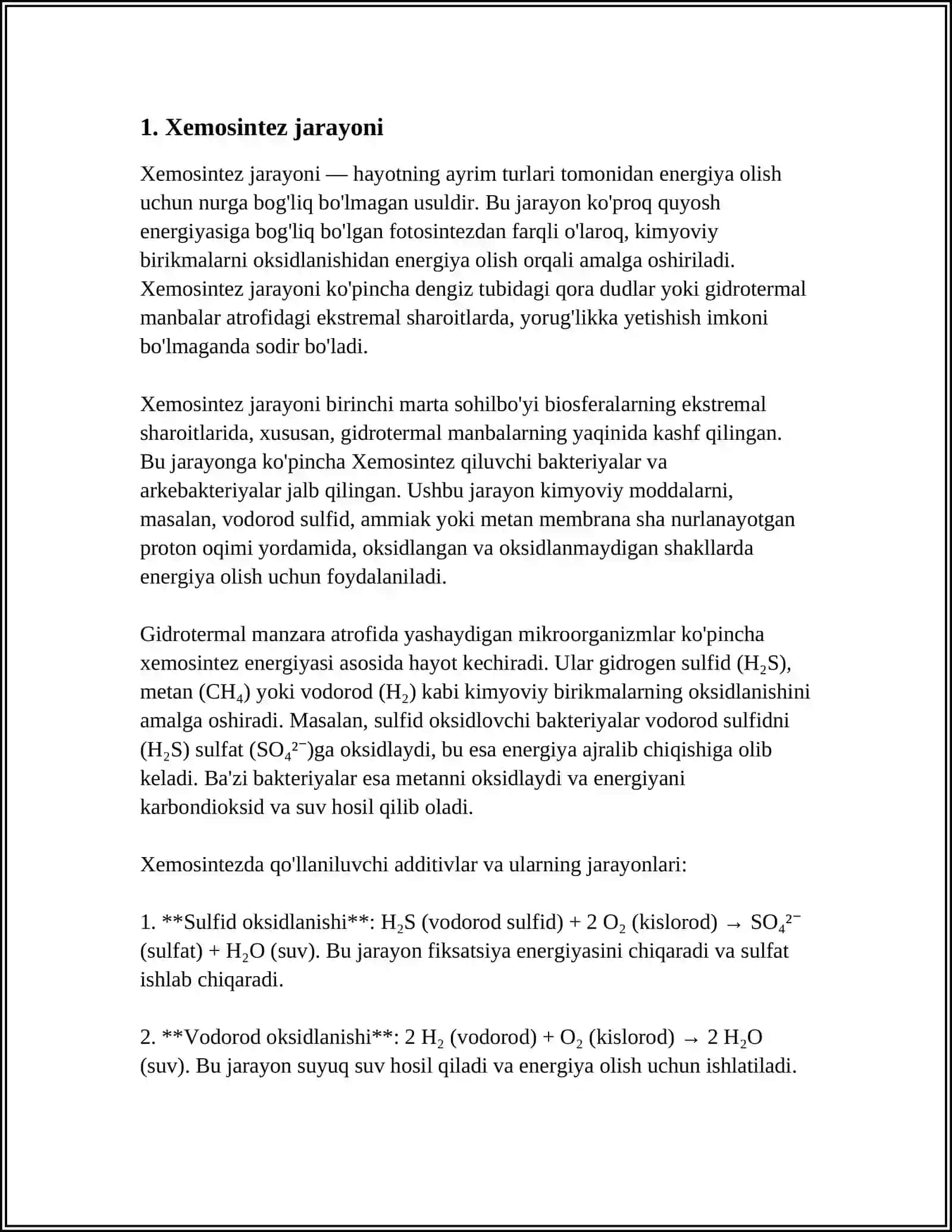 Xemosintezga oid masalalar 10 ta javobi bilan 3