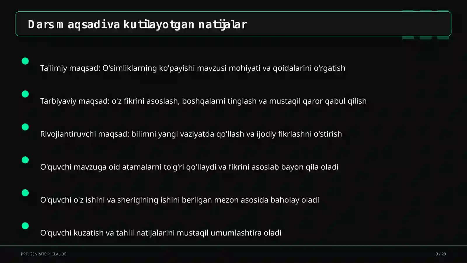O'simliklarning ko'payishi (3-sinf) 3
