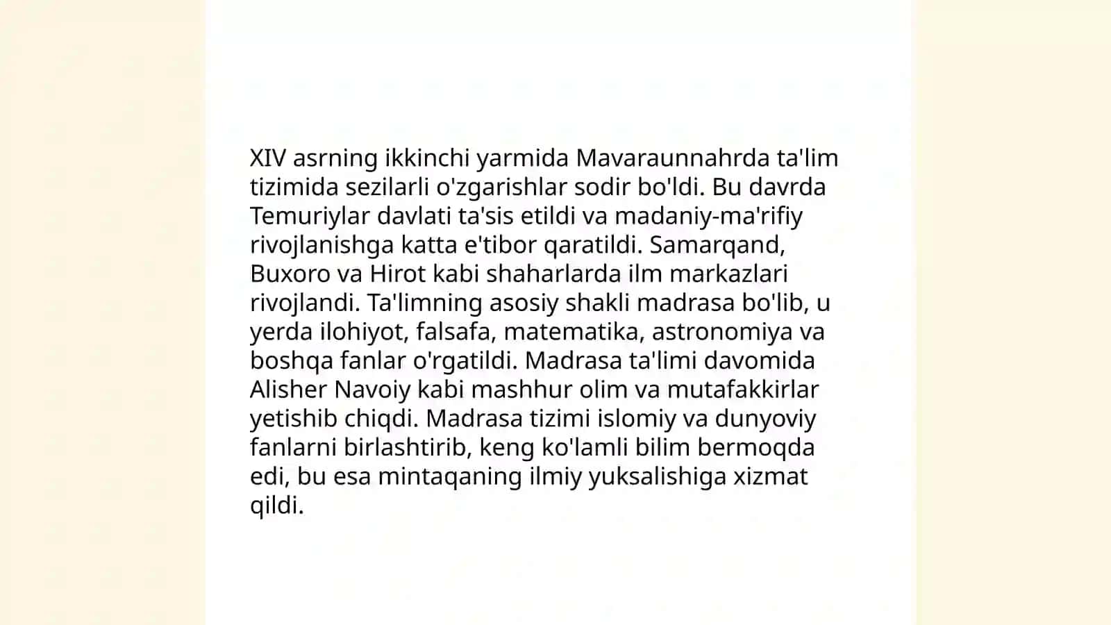 XIV asrning ikkinchi yarmi va XVl asrda mavaraunnahrda talim tarbiya 3