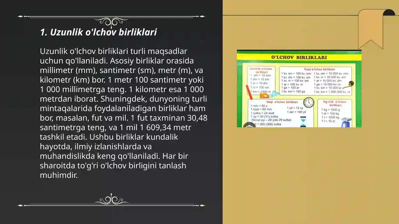O'lchov birliklari 3
