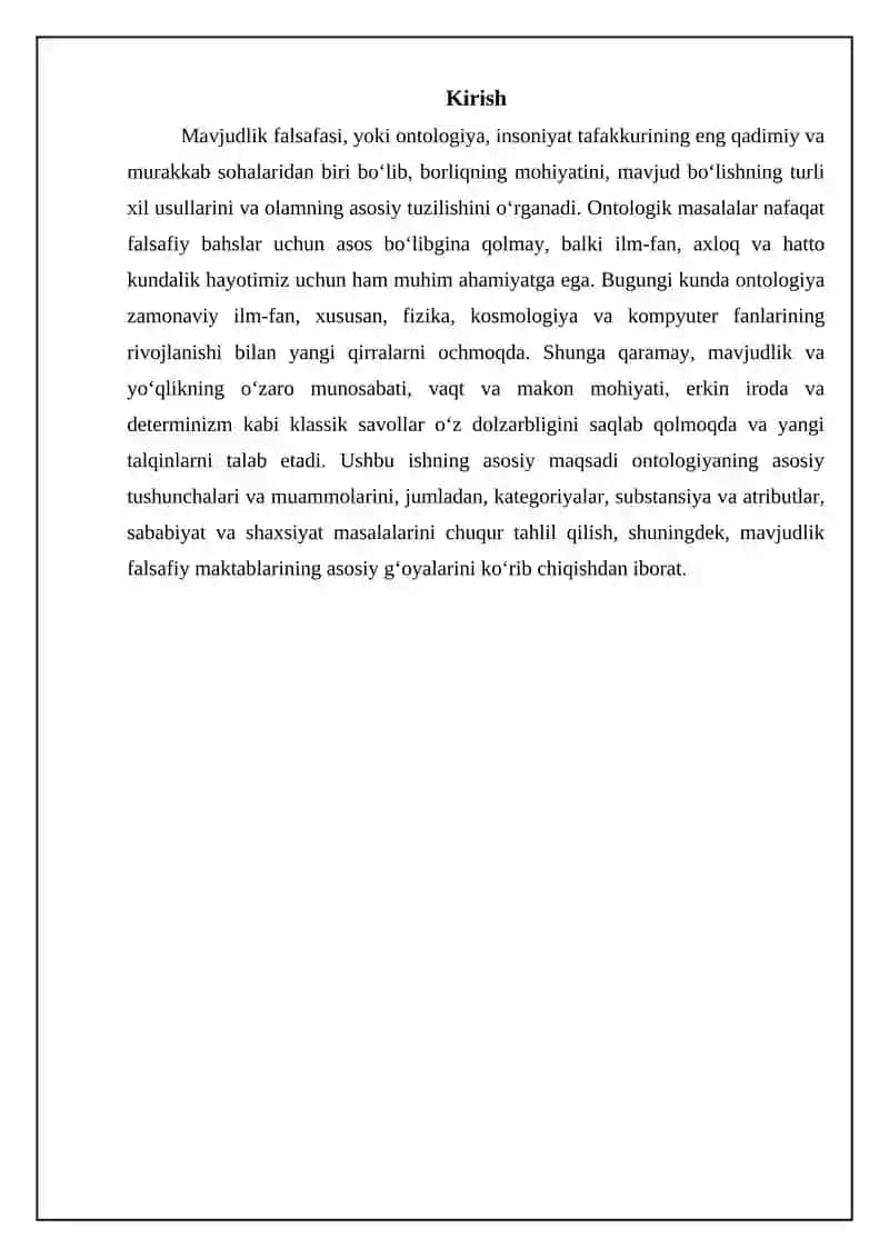Borliq falsafasi (Ontologiya) 3
