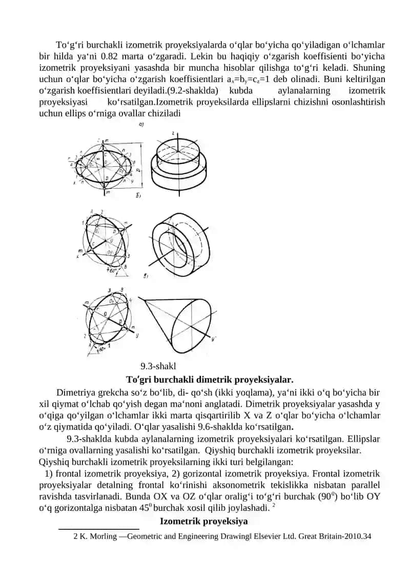 To’g’ri burchakli dimetrik proyeksiyalar 3