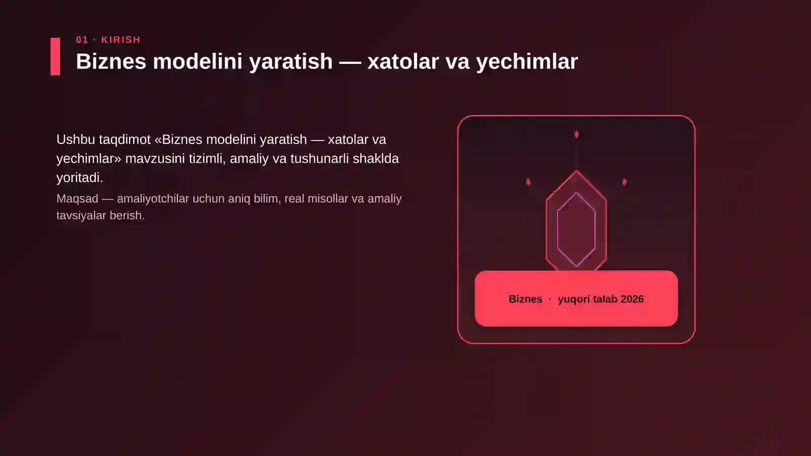 Biznes modelini yaratish — xatolar va yechimlar 3