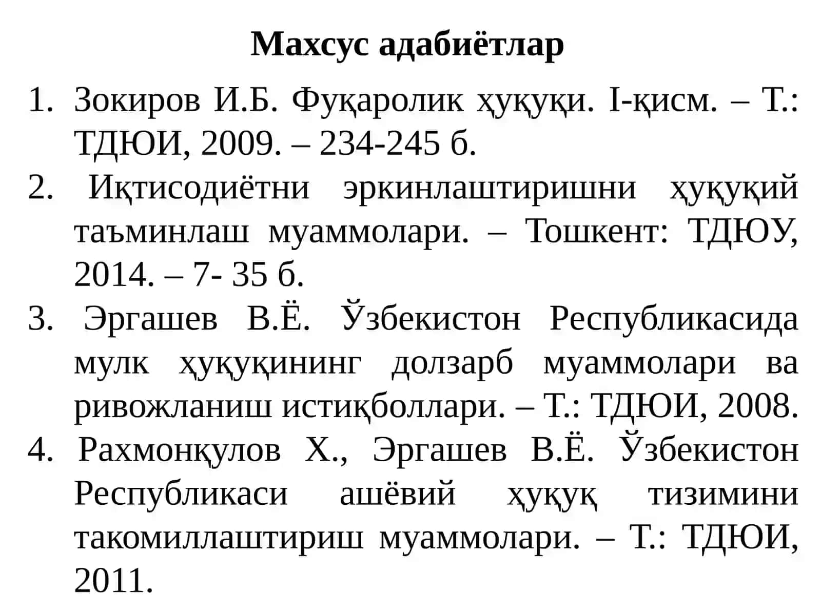 Мулк Ҳуқуқи Тушунчаси, Тамойиллари Ва Мазмуни 3
