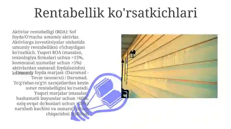 Korxona moliyaviy holati tahlili usullari 3