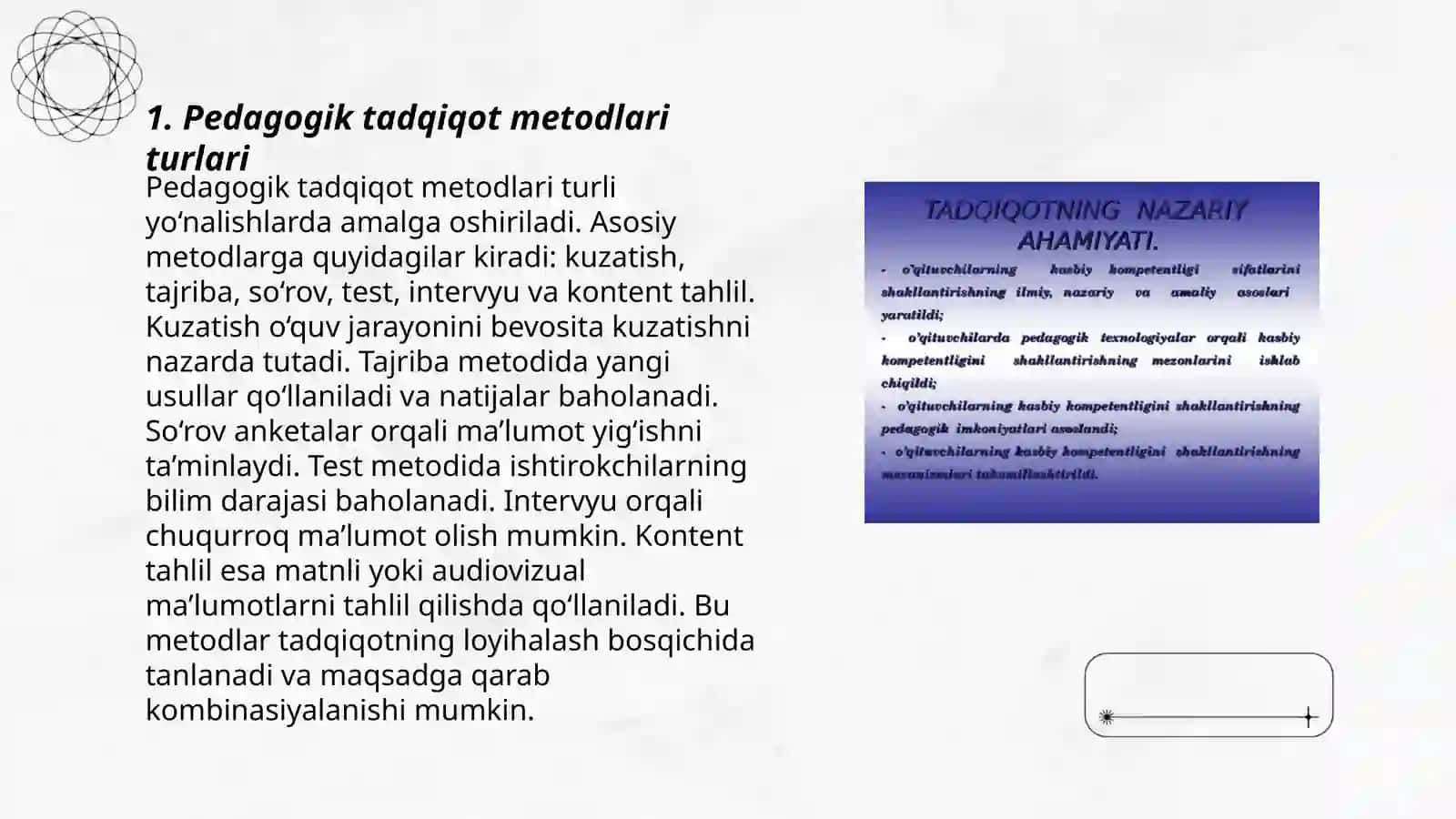 Pedagogika fanining ilmiy tadqiqod metodlari haqida tushuncha 3