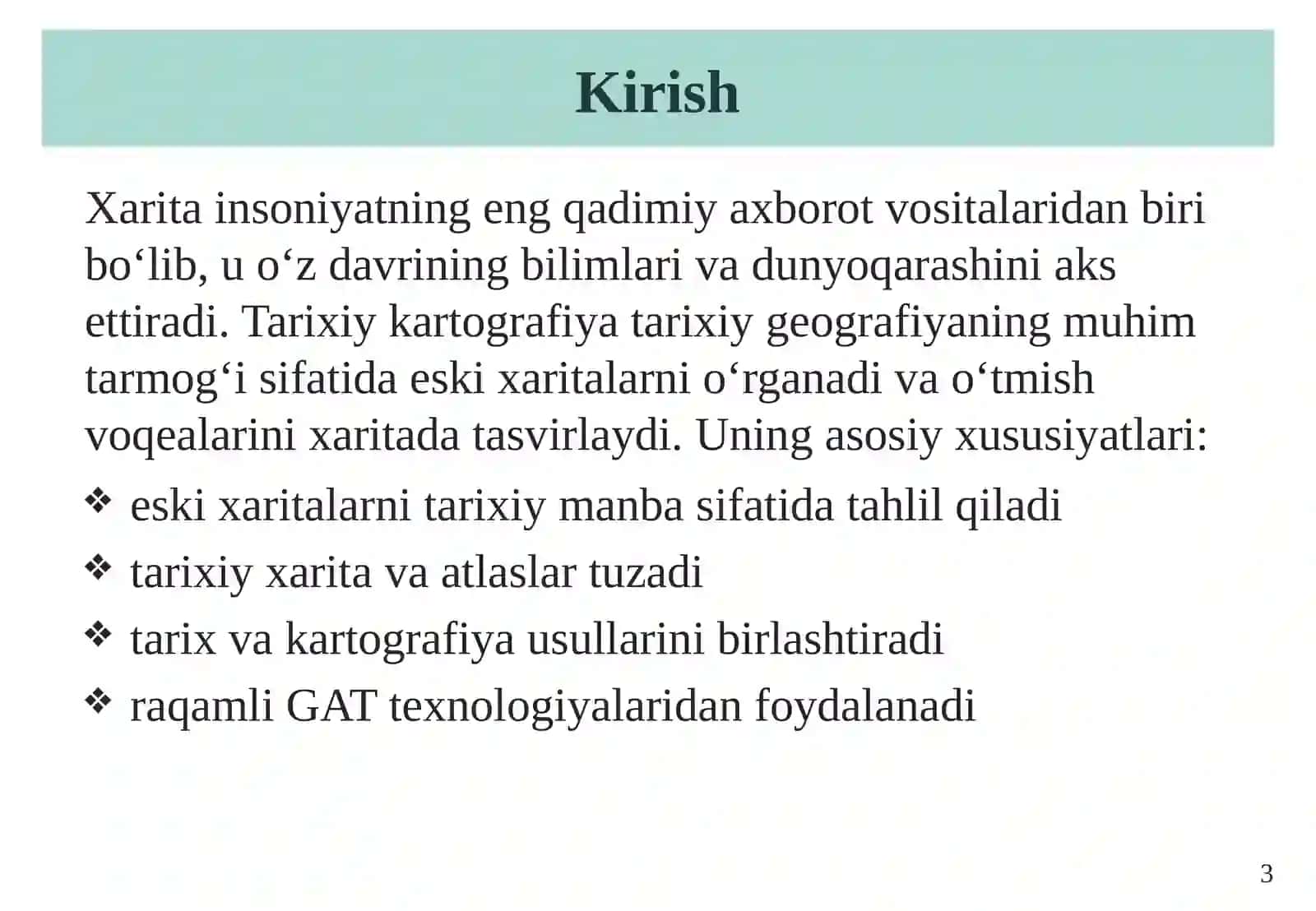 Tarixiy kartografiya va uning asosiy yo‘nalishlari 3