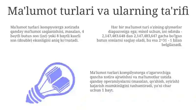C++ tilining tayanch turlari 3