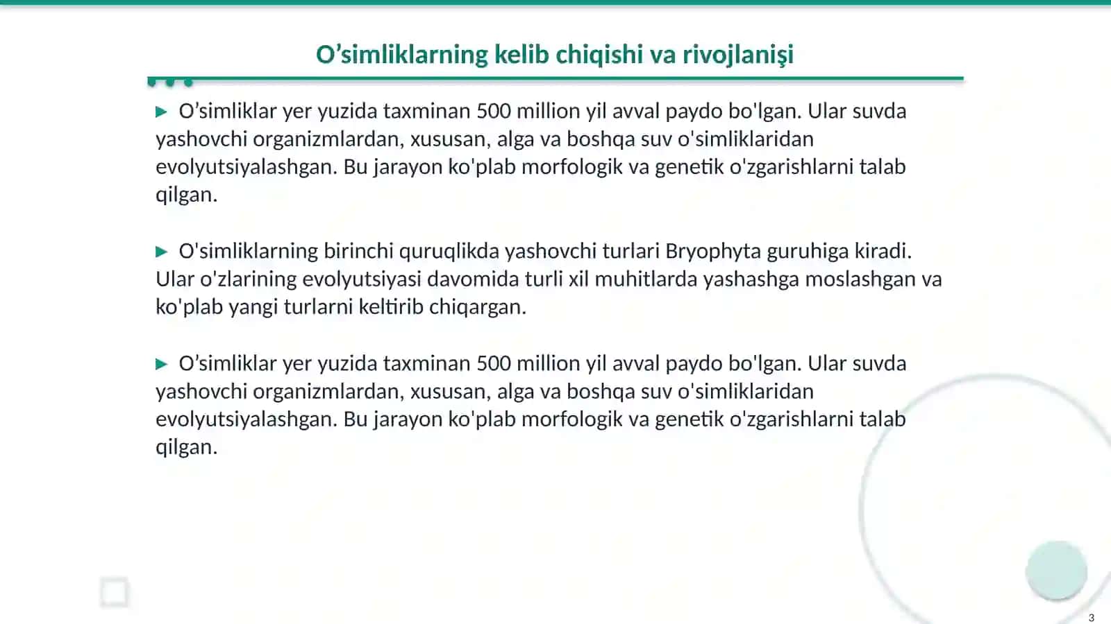 O’simliklar evolutsiyasi dunyosi 3