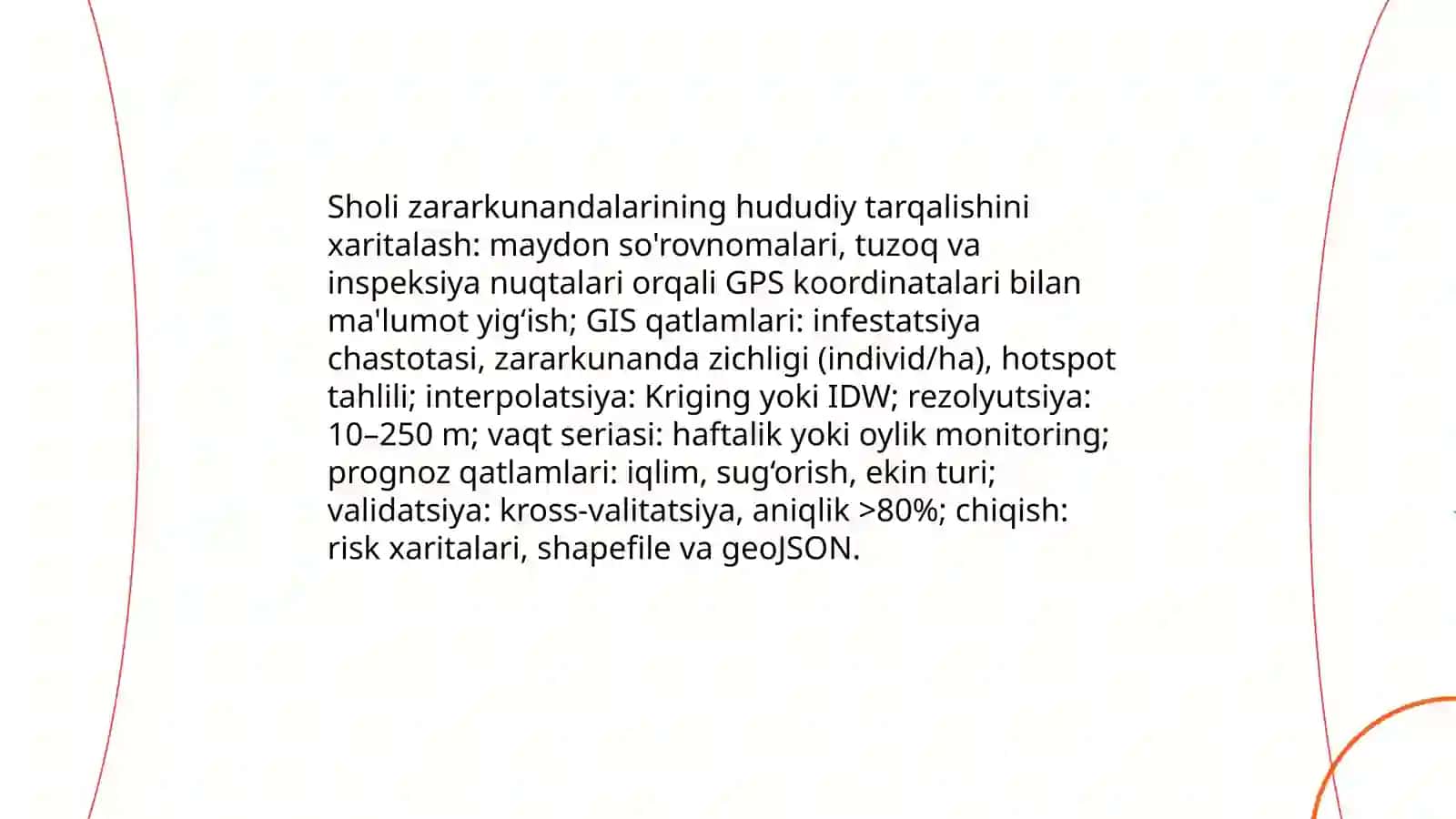 Sholi zararkunandalarini tarqalishi va ko'payishini bashorat qilish 3
