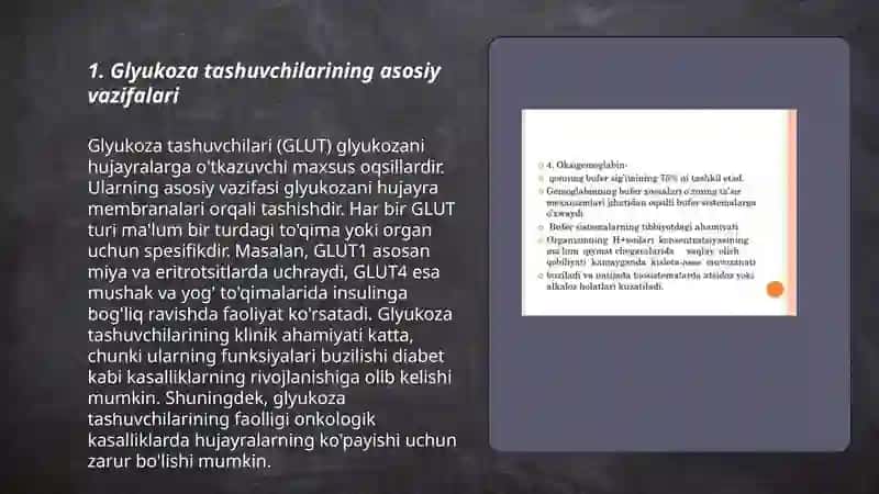 Glyukoza tashuvchilarining tuzilishi, spesifikligi, klinik ahamiyati 3