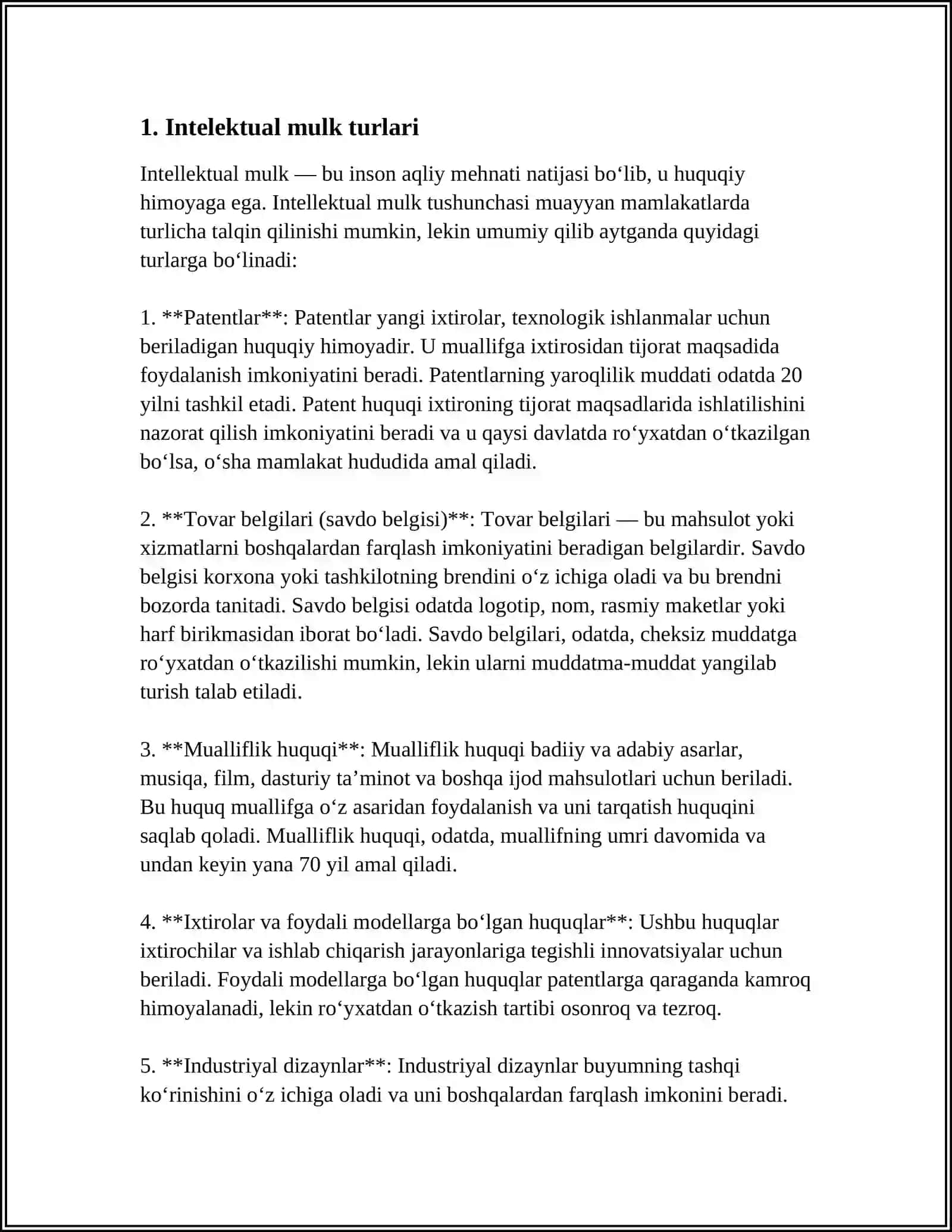 INTELLEKTUAL MULK VA UNING TIJORATLASHUVI 3