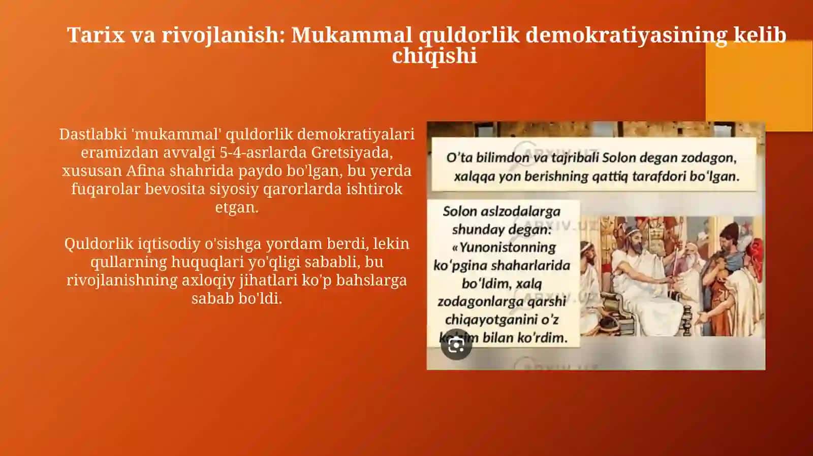 Afinada quldorlik demokratiyasi ning ravnaq topishi 3