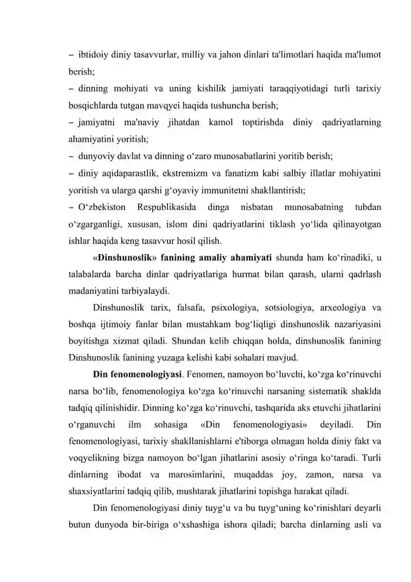 DINSHUNOSLIK FANIGA KIRISH. 3