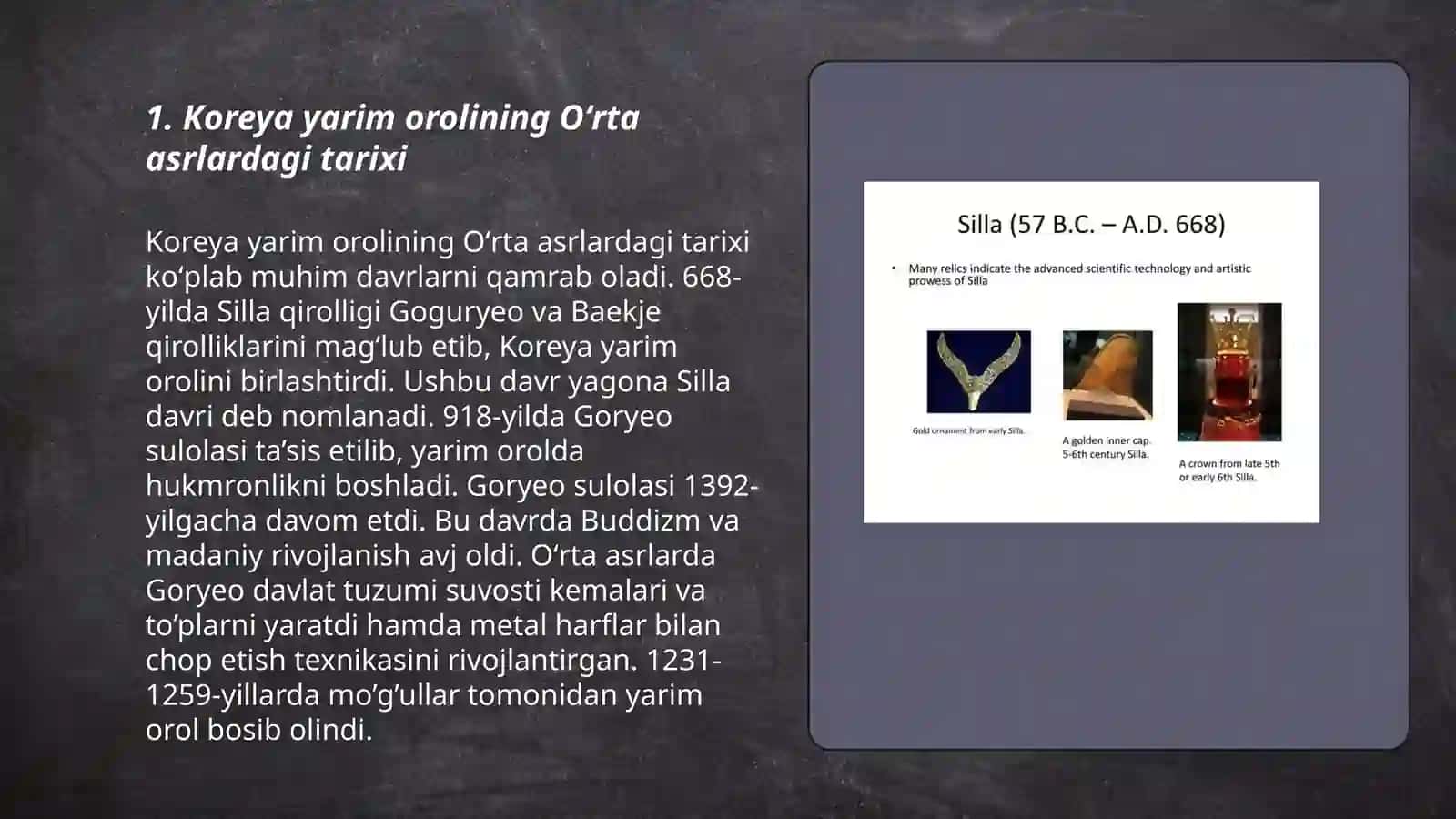 Oʻrta asrlarda Koreya davlati taqdimot 3