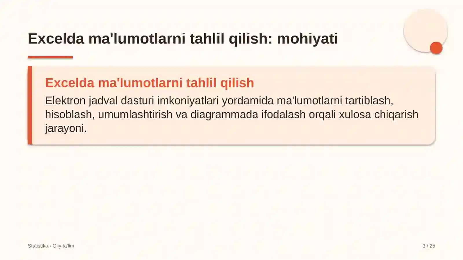 echkichilikda excel dasturida ma'lumotlarni tahlil qilish 1562 3