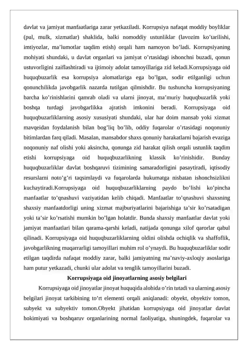 Korrupsiyaga oid huquqbuzarliklar uchun jinoiy javobgarlik asoslari 3