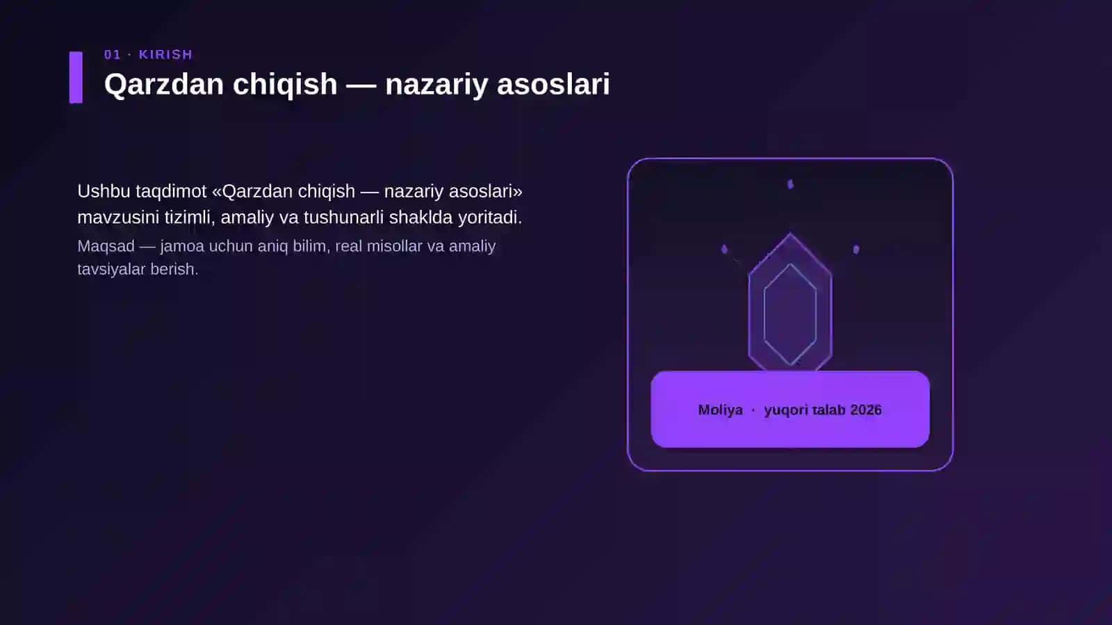 Qarzdan chiqish — nazariy asoslari 3