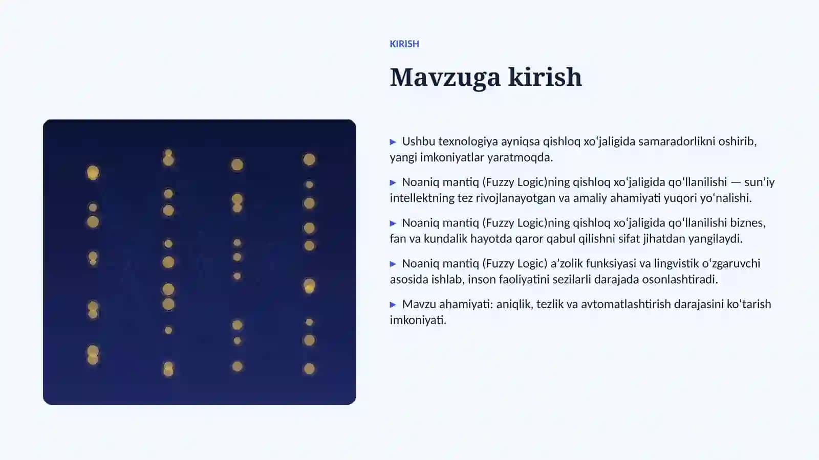 Noaniq mantiq (Fuzzy Logic)ning qishloq xoʻjaligida qoʻllanilishi 3