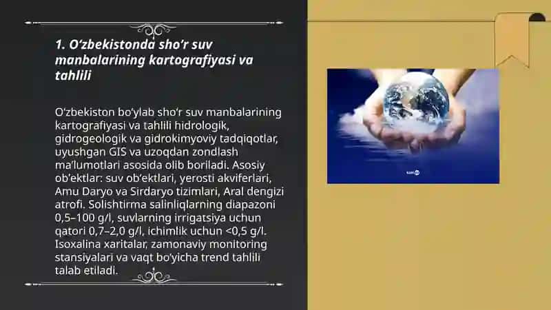 Oʻzbekistonda shoʻr suv manbalarining kartografiyasi va tahlili 3