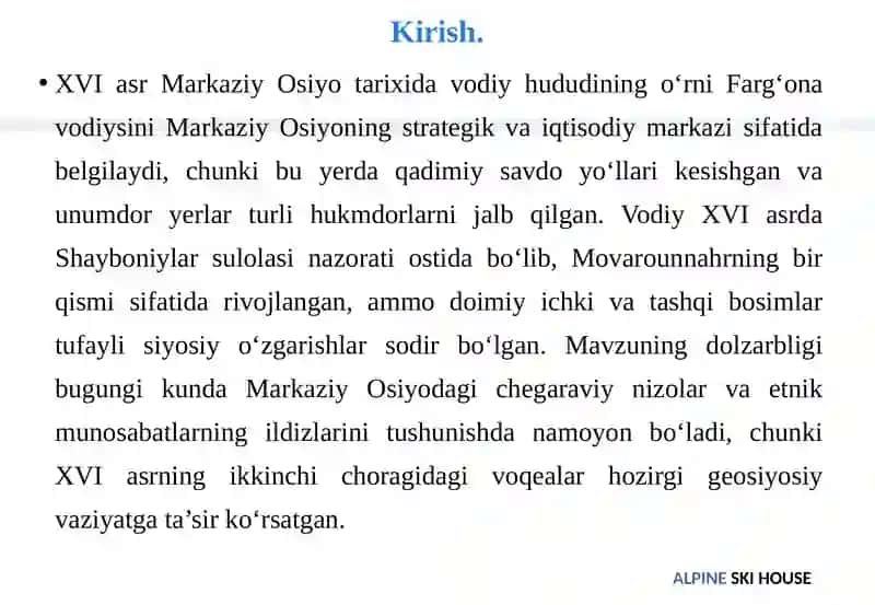 XVI asrning ikkinchi choragidavodiy: Siyosiy barqarorlik va harbiy to‘qnashuvlar 3