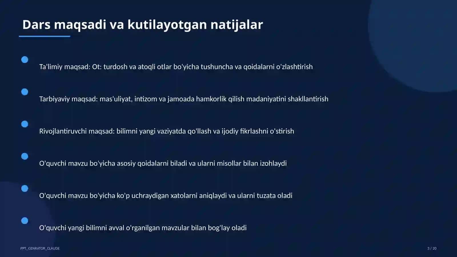 Ot: turdosh va atoqli otlar (6-sinf) 3