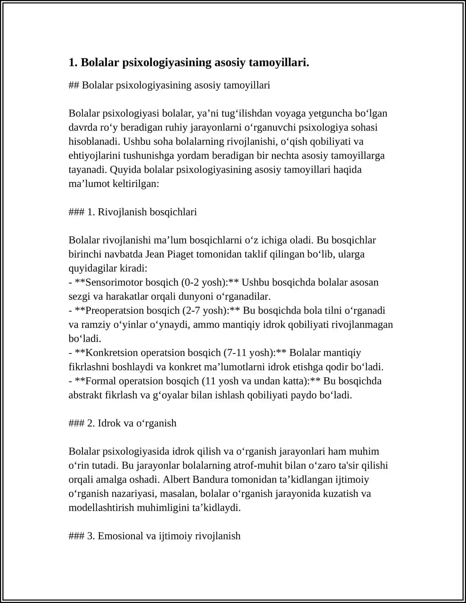 Bolalar psixologiyasi va psixodiagnostikasi fanining predmeti 3