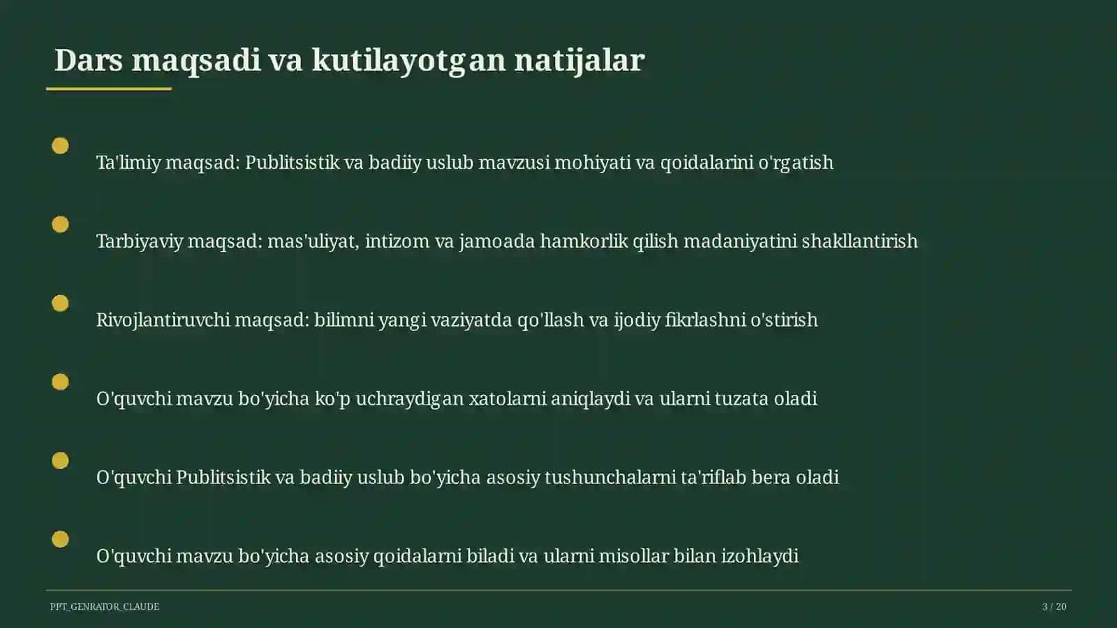 Publitsistik va badiiy uslub (10-sinf) 3