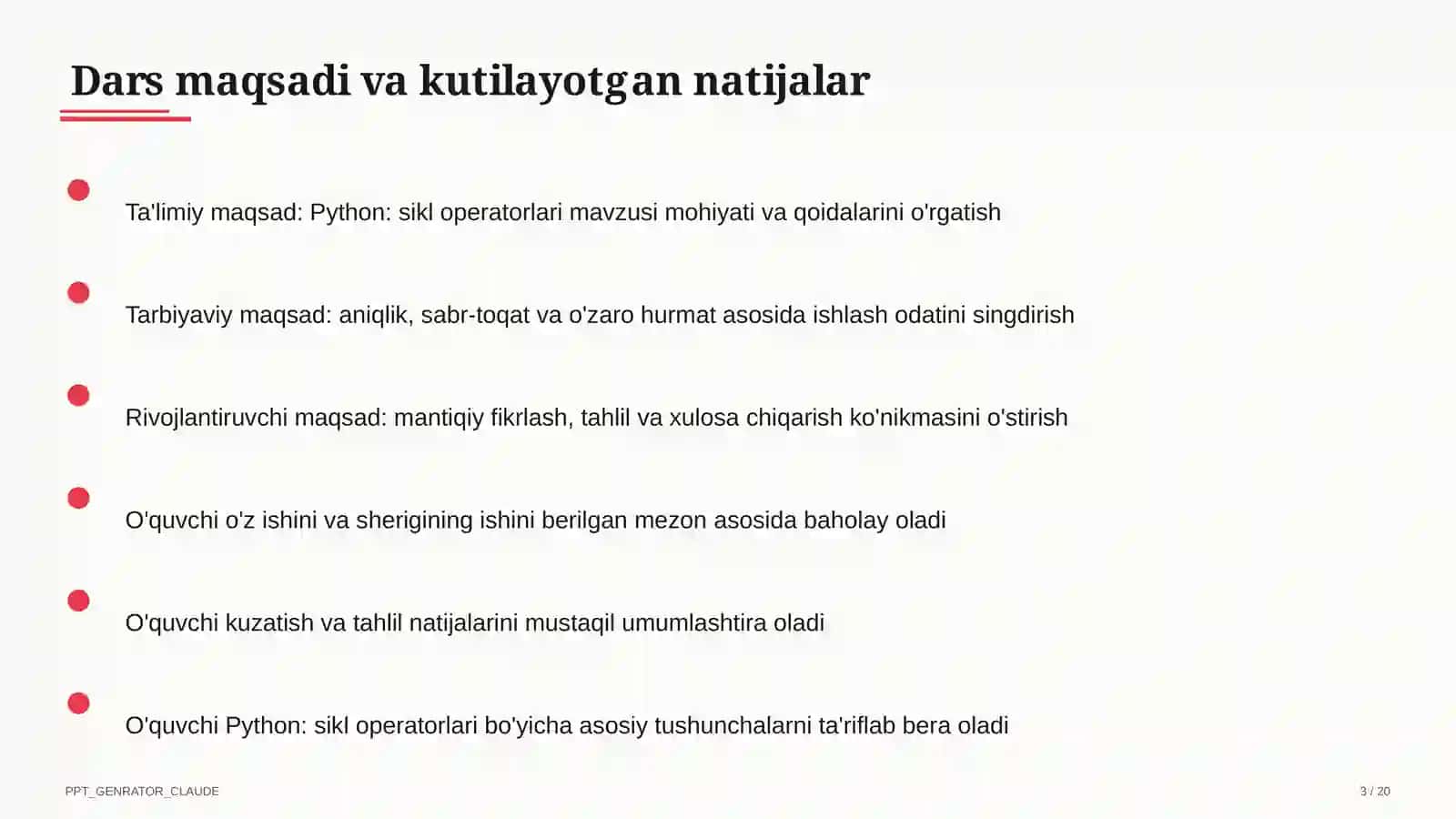Python: sikl operatorlari (8-sinf) 3