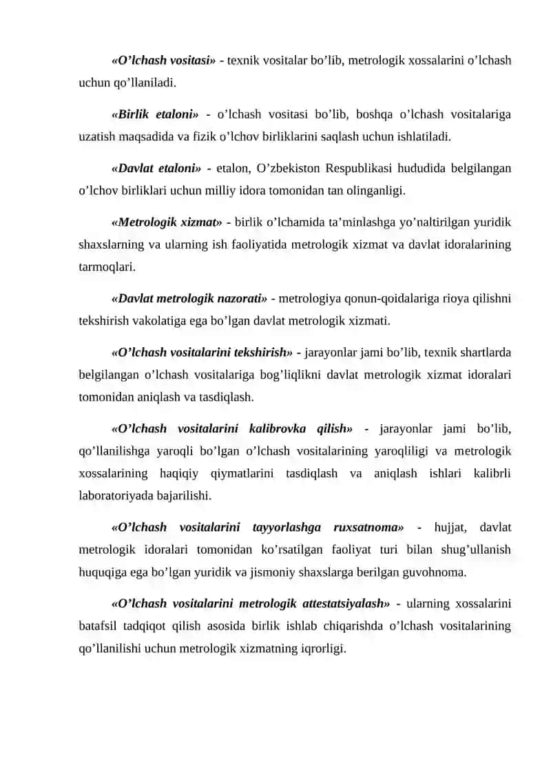 Mеtrologiya va standartlashning xalq xo’jaligidagi asosiy o’rni.doc 3