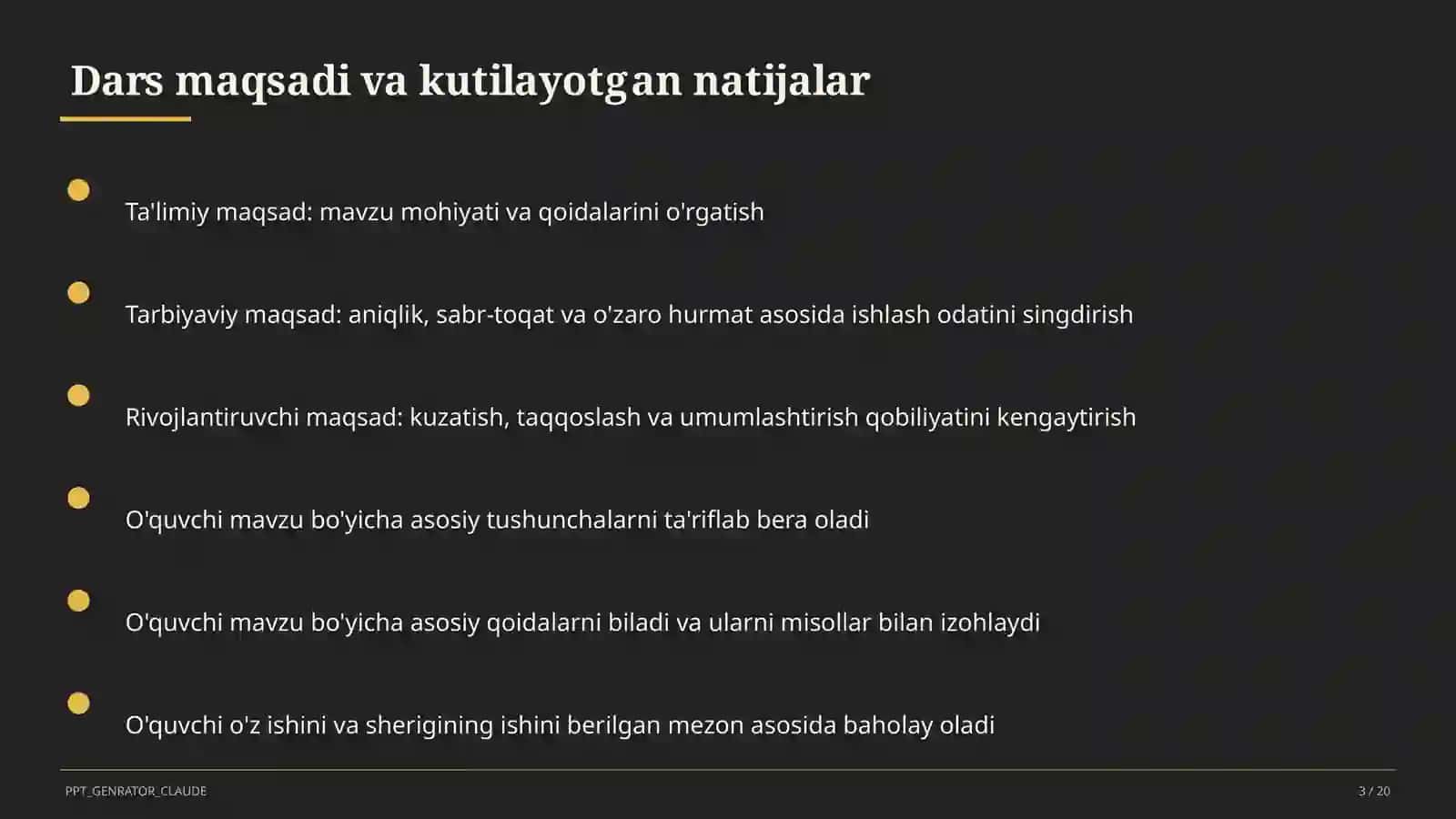 Ona tili (5–11) — takrorlash darsi uchun 3