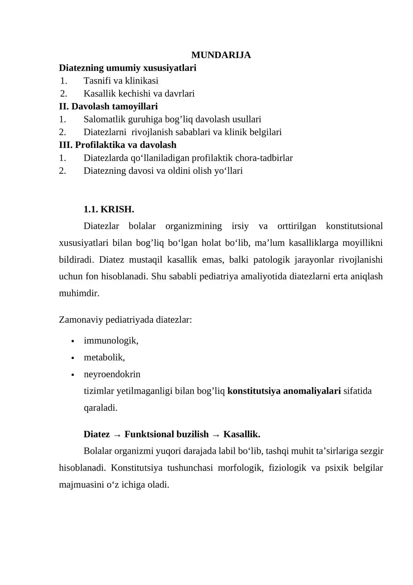 Bolalarda konstitutsiya anomaliyalari. Diatezlar 3