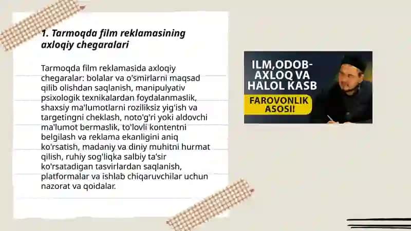 Tarmoqda film reklamasining axloqiy chegaralari 3