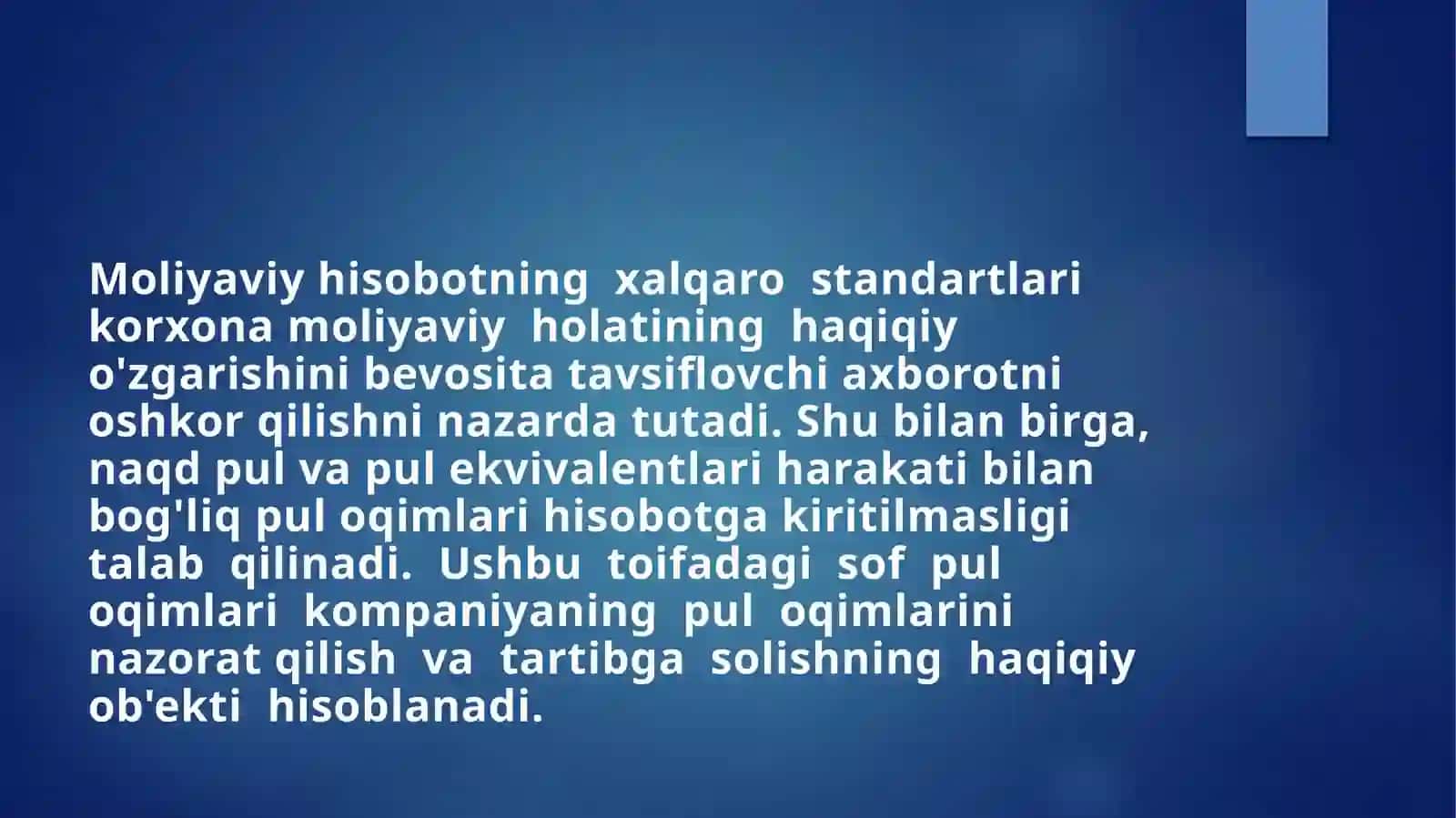 Pul o’qimi tog’risidagi hisobot va uni tuzish usullari 3